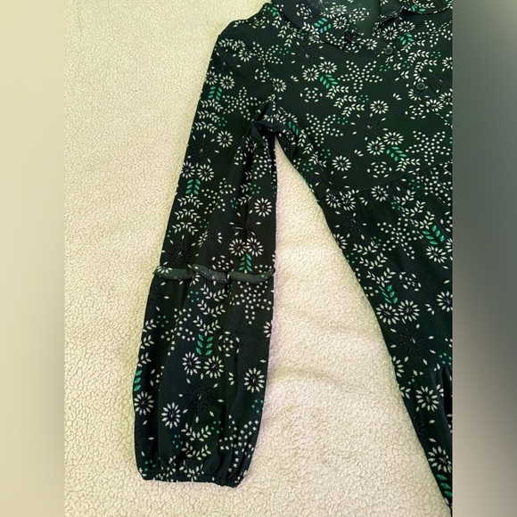 NWOT Macys Style & Co. Small Green Floral Button front tiered mesh peplum hem - Picture 10 of 11